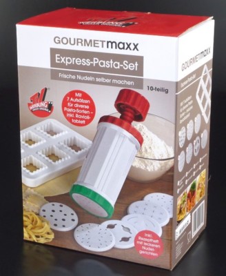 EXPRESS PASTA SET 10 tlg. GOURMETmaxx Nudelmaschine Nudeln Ravioli Spätzlepresse