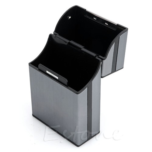 New Black Aluminum Metal Cigar Pocket Cigarette Tobacco Storage Case Box Holder - Picture 6 of 7