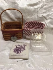 New Longaberger 1993 Sweetheart Basket Combo Liner Protector Tie-On Product Card