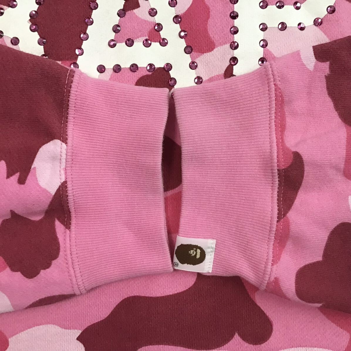 BAPE Pink Swarovski logo sweat shirt Pink camo A Bathing Ape BAPE Pink Swarovski logo sweat shirt Pink camo A Bathing Ape