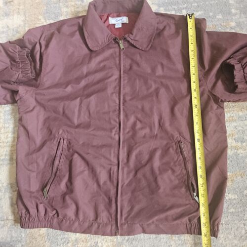 VTG Haband Casual Joe Men's Large Maroon Windbreaker Lightweight Bomber Jacket - Picture 4 of 4
