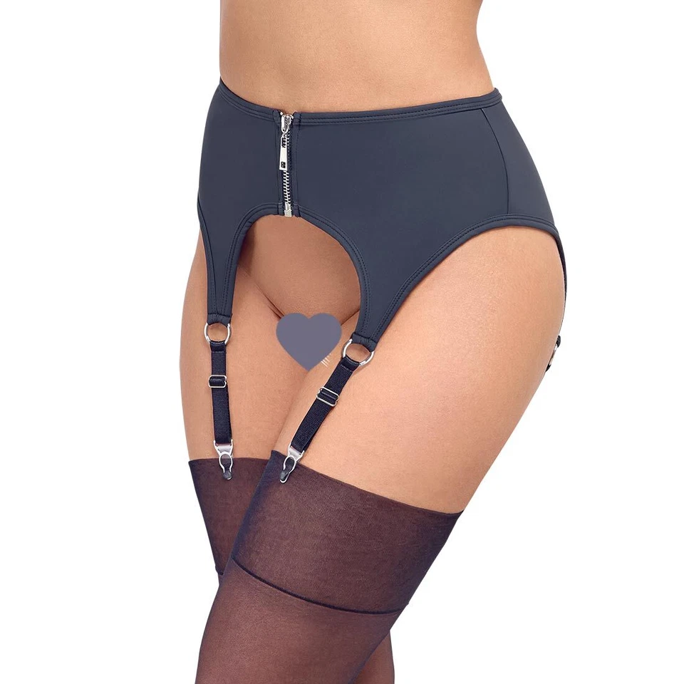 Breiter Strumpfgürtel Sexy Dessous Erotik Reizwäsche Strapse matter Wetlook "Tia - Bild 3 von 4