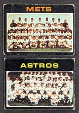 1971 Topps Baseball Team Card Lot 2 Cards