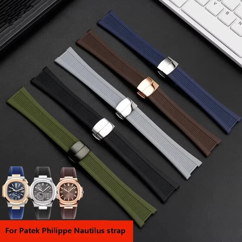 Silicone Rubber Watch Band for Patek Philippe Nautilus 5711 5712 5980 20mm Men's Watch Strap
