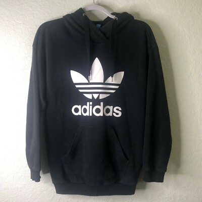 Vintage 90's Adidas Trefoil Hoodie Pullover Black Size XS | eBay