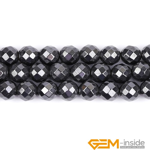 Natural Faceted Black Hematite Gemstones Magnetic Beads For Jewelry Making 15" - Picture 40 of 45