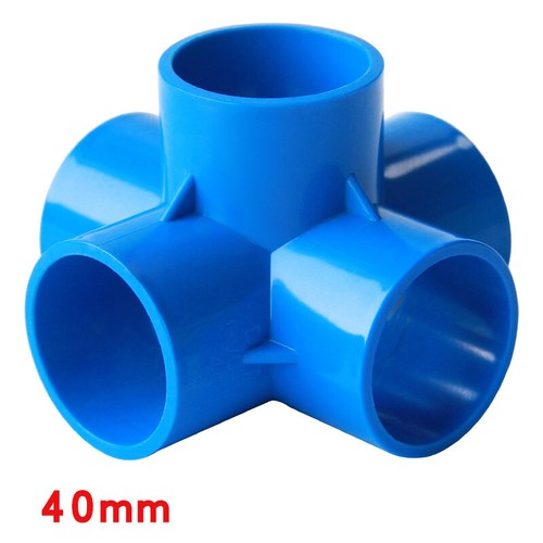 PVC 5-Way Blue Equal Connector Socket Pressure Pipe Fittings 20/25/32/40/50mm - Picture 13 of 14