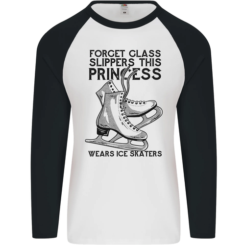 Das Prinzessin Trägt Eis Skates Skater Lustig Herren L/S Baseball Maglietta