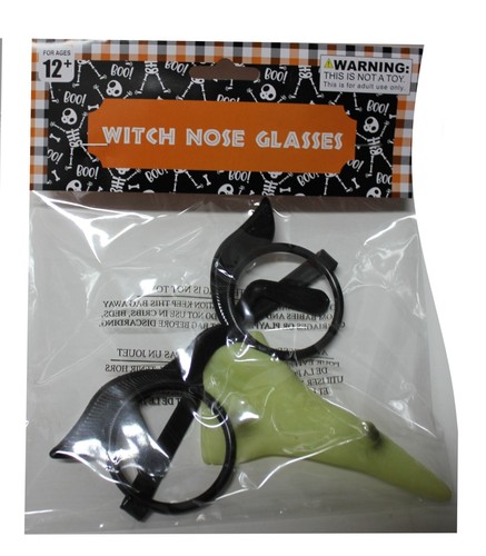 Womens Witch Glasses thick eyebrows Long WHITE Nose Halloween Costume Accessory - Picture 8 of 13