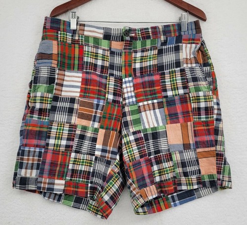346 Madras Plaid Patchwork Shorts 