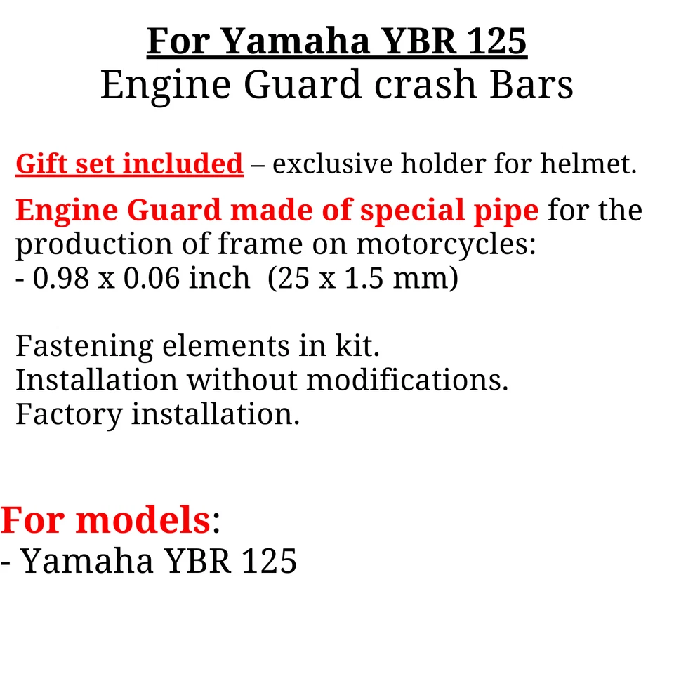 Protector de motor para Yamaha YBR 125 barras de choque YBR125, extra Foto 3 de 4