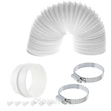 Vent Hose Pipe Connection Ring Screw Clip Clamp Kit for Miele Tumble Dryer 4m