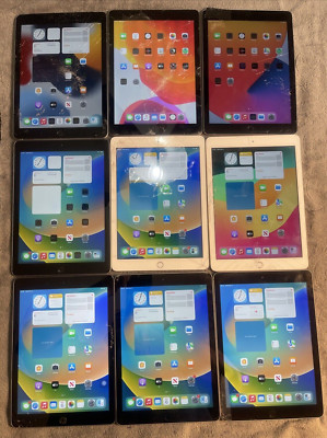 Lot of 9 Apple iPad 6th/5th Gen. 32GB, 128GB Wi-Fi  9.7in - Space Gray Silver