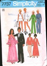 7737 Vintage Simplicity Sewing Pattern Wardrobe Fashion Dolls 11.5" Dress Gown