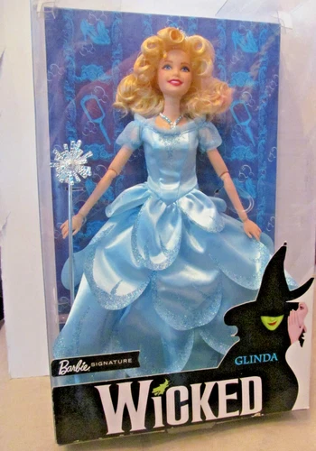 Rare Barbie Signature 2018 Wicked Glinda Doll in Blue Dress Broadway Box wear