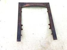 1800's Antique Victorian Cast Iron Fireplace Surround Square Top Ornate