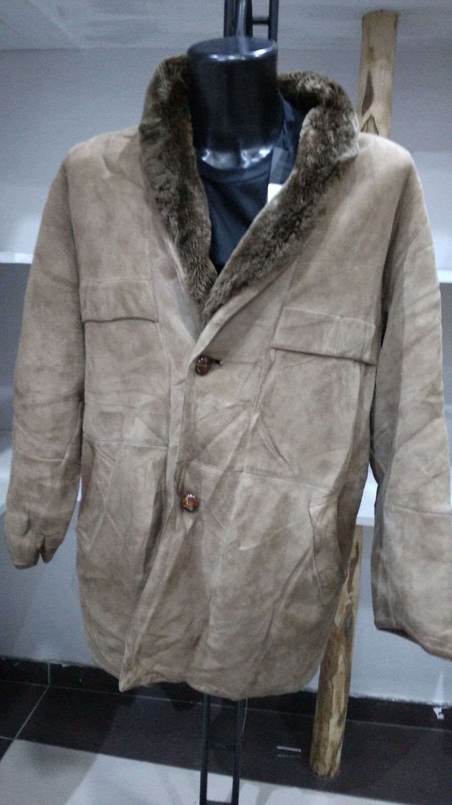 Pre-Owned Brown Men's Shearling Size 50 MGS133PI