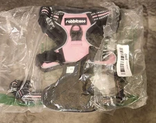 RABBITGOO Dog Harness No-pull Pet Adjustable Pink/Black Reflecting SMALL - NIB