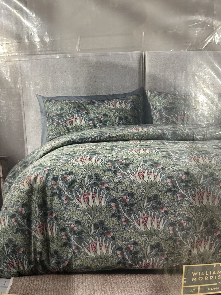 NWT WILLIAM MORRIS ARTICHOKE SUMMER FLORAL GREEN KING SHAMS DUVET COVER SET RARE eBay