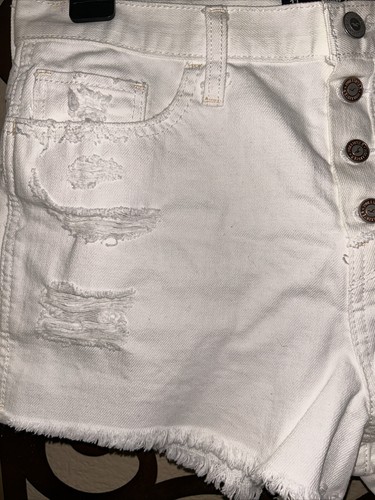 Pantalones Cortos Hollister Tiro Alto Blanco Envejecido Primavera Verano 30 11 - Imagen 3 de 7