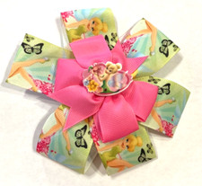 Beautiful Tinkerbell inspired hairbow for girls.