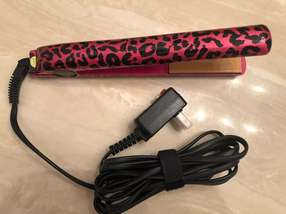 CHI Pink Leopard Ceramic Hair Styling Iron Straightener Hot Tool Limited Edition