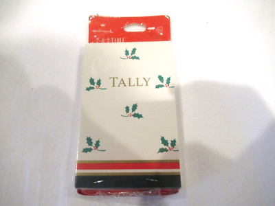 Hallmark Bridge Tallies, Christmas holly, NIP, set of 12