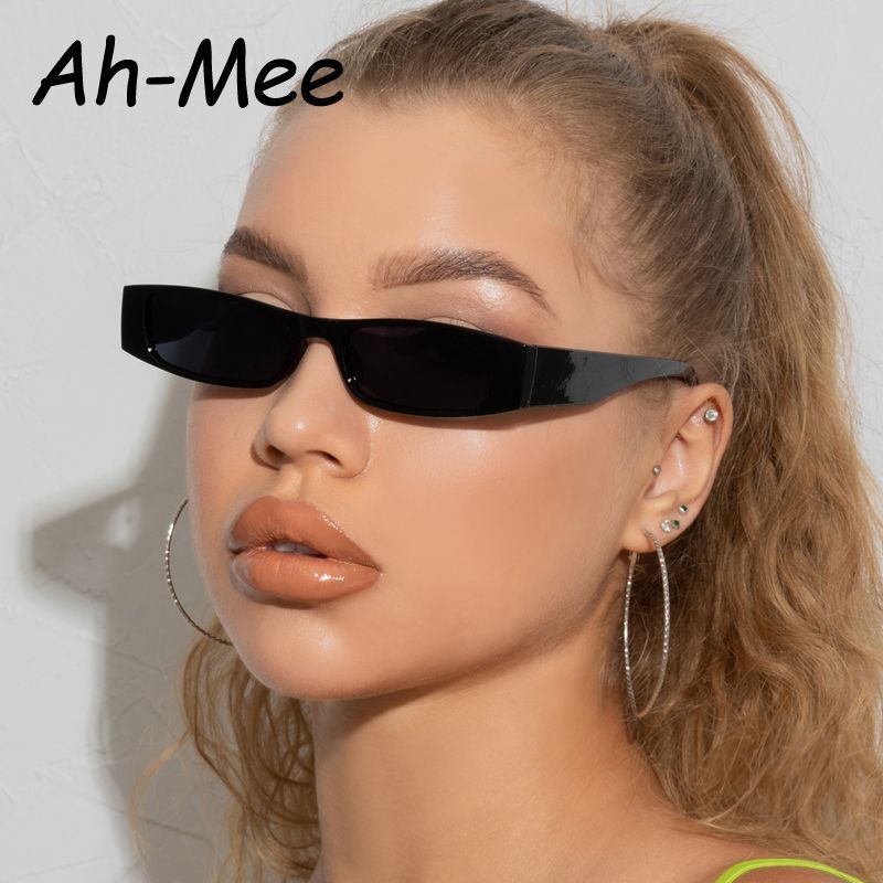 ✨Women\'s Black Small Narrow Rectangle Sunglasses Retro Skinny Sunnies Eyewear Amazon.com: 4 Pairs Women Thin Vintage Rectangle Sunglasses  main image 2