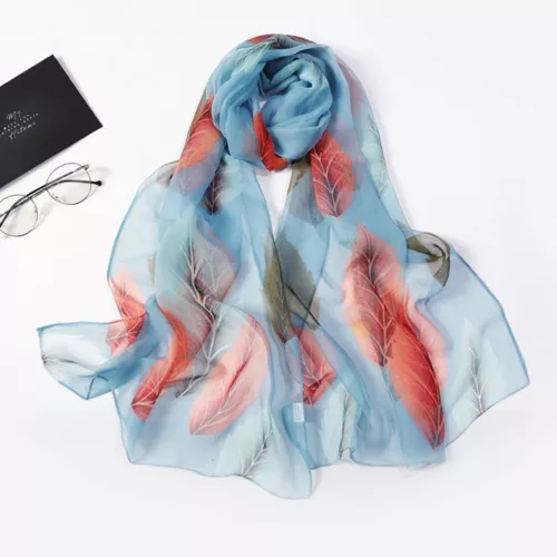 Women's Long Chiffon Scarf Elegant Lightweight Sun Protection Pashmina Shawl - Picture 11 of 50