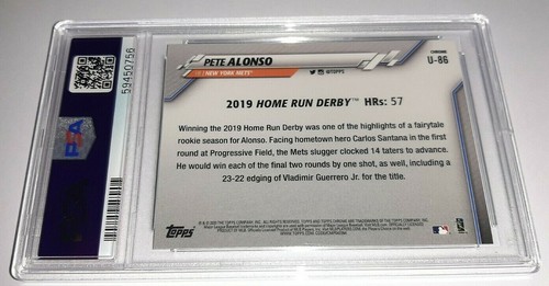 2020 Topps Chrome Update #U86 Pete Alonso Card Graded PSA 10 Gem Mint - Picture 2 of 2