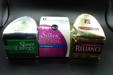 Vtg L'Eggs Pantyhoses Sheer Energy/Silken Mist Black/Reliance Navy  Sz B 3 prs 