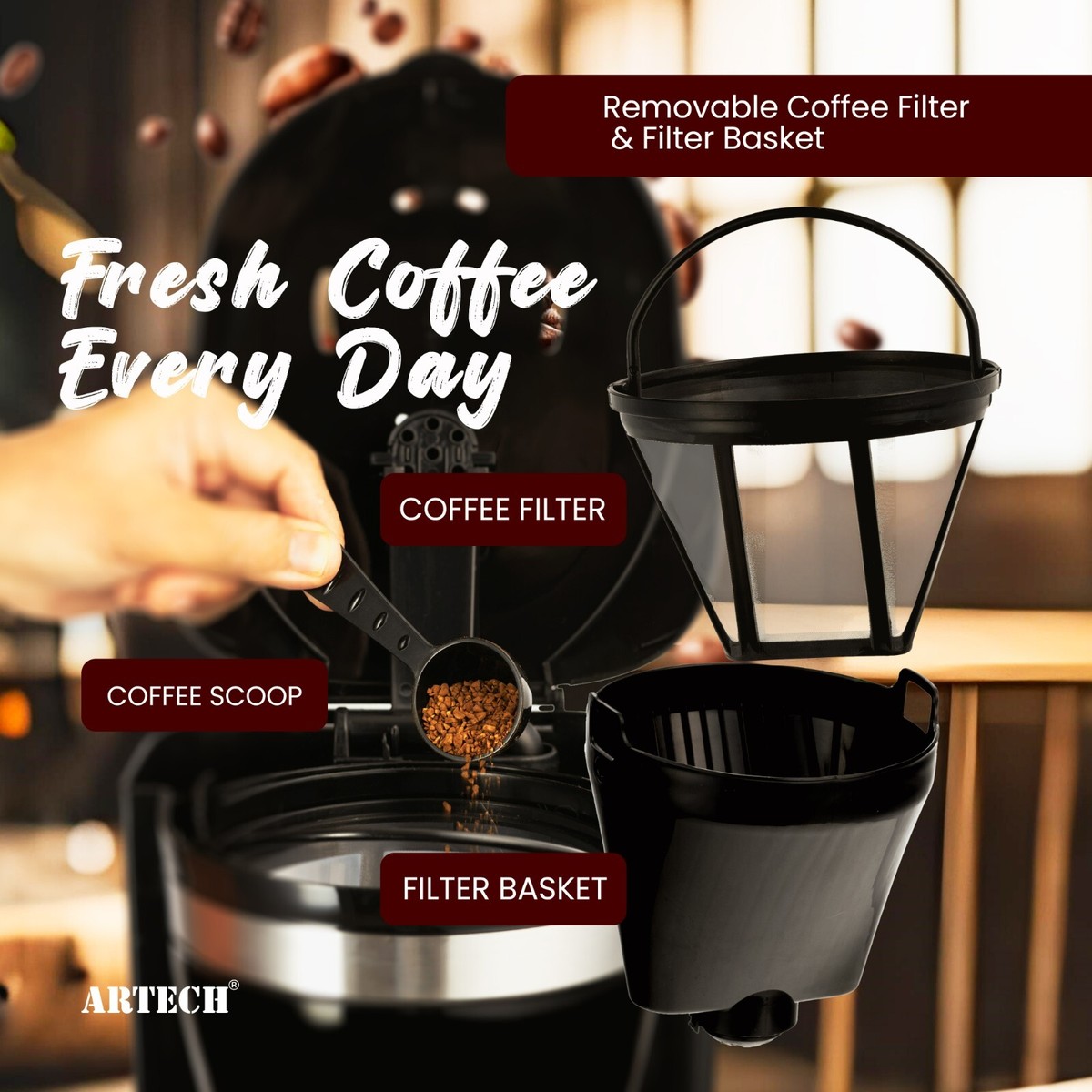 10 12 Cup Coffee Filter Permanent Gold Coffee Filter – Fits Mr