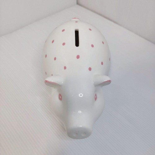 Tiffany & Co. Piggy Bank Ceramic White/Pink Unused mint polka dot pattern JP - Picture 5 of 20
