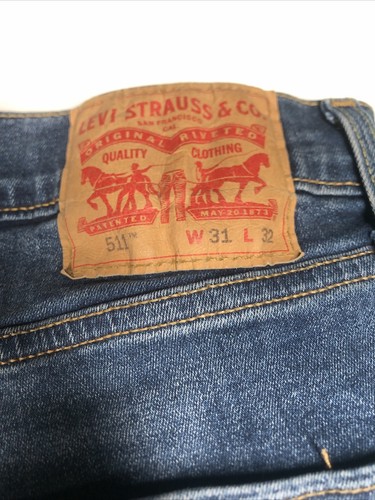 Levi’s 511 Slim Fit Blue Jeans Waterless 31x32 Men’s - Picture 11 of 19