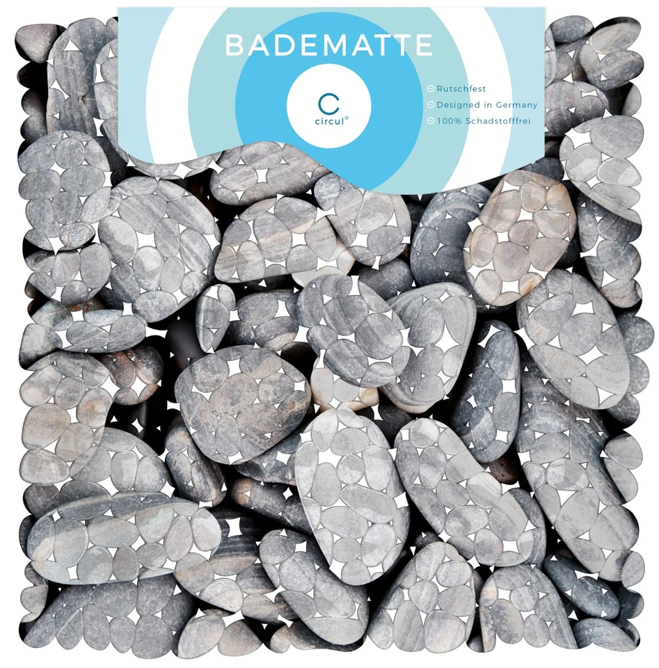 Circul 53 x 53 cm Print Steinoptik Duscheinlage Duschwanne Anti Rutsch Matte - Bild 2 von 4