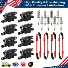 UF413 8 pack Ignition Coils + Spark Plugs + Wire For Chevy GMC 5.3L 6.2L V8 OEM