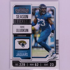 2023 Contenders Football NFL Season Ticket Foye Oluokun #46 Jaguars