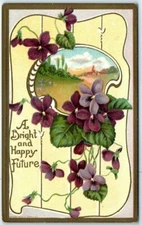 Greeting Card - A Bright and Happy Future - Flowers & Landscape Scene Art Print