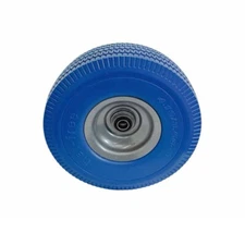 4.10/3.50-4" Flat Free Tire and Wheel - 10 Inch Solid Rubber Tires - BLUE