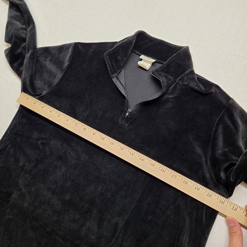 LL Bean Velvet Shirt Womens Medium Pullover 1/4 Zip Top Vintage USA Casual - Picture 6 of 10