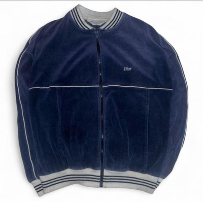 Cristian Dior Men's Wool Zip-Up Jacket Navy Blue (AUTHENTIC!)