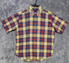Polo Ralph Lauren Mens XL Multicolor Plaid Classic Fit Short Sleeve Shirt Logo