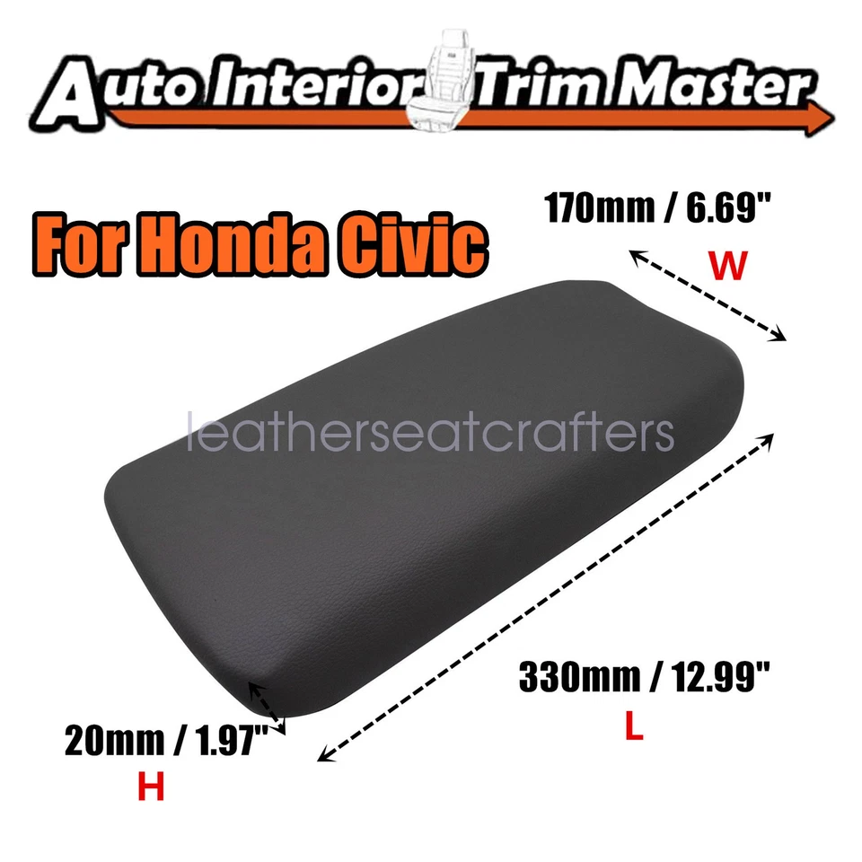 06 a 2011 apto para consola Honda Civic tapa caja cubierta reposabrazos almohadilla reemplazo NEGRO Foto 2 de 4