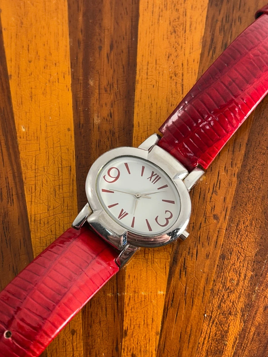 Coldwater Creek Watch Women Silver Tone Red Band White Dial  display picture 2