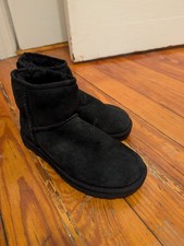 UGG Classic Mini II Black Suede Boots Women's Size 8