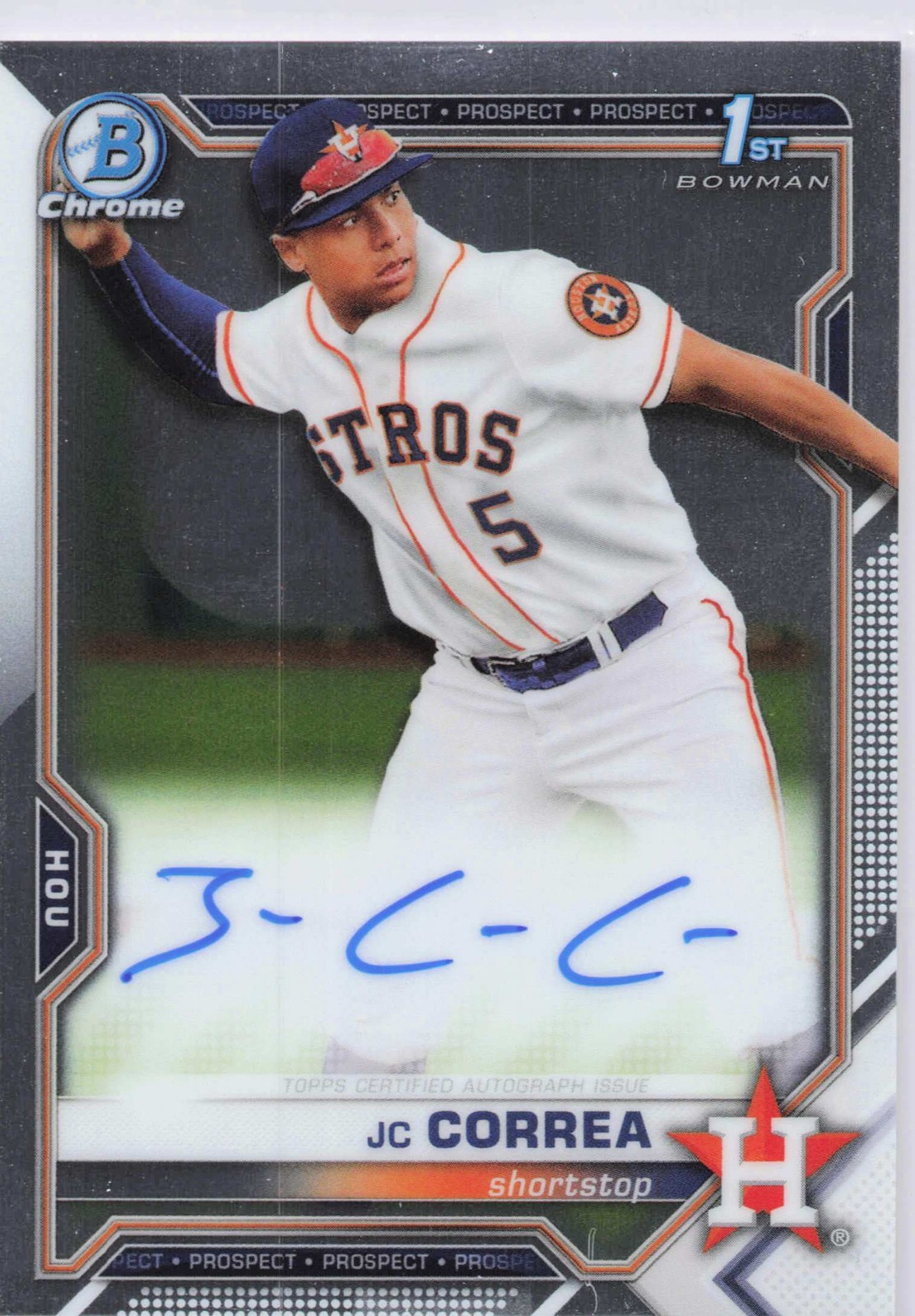 JC Correa 2021 Bowman Chrome #CPA-JCO Prospect Autographs Auto