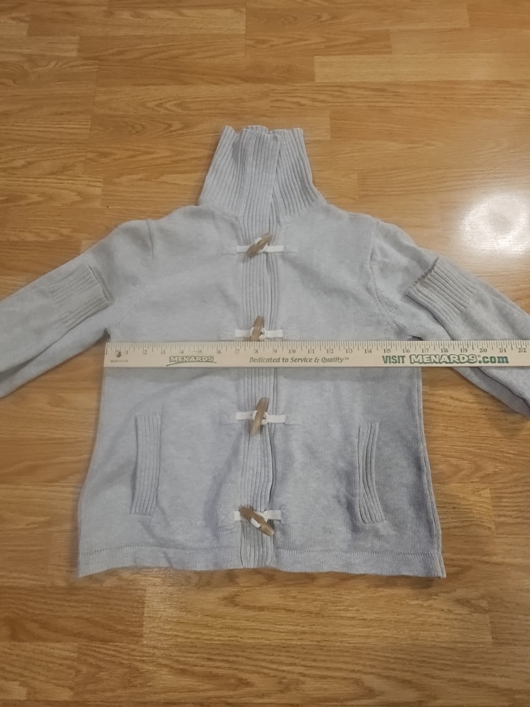 LL Bean Cream Collared Toggle Button Cotton Sz S-… - image 5