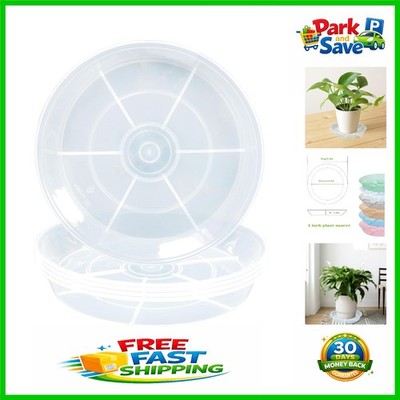 6-Pack 4-Inch Clear Drip Trays - Durable Plant Saucers for Indoor & Outdoor Use