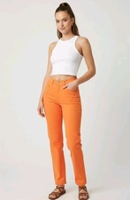 Rare Vtg Gianni Versace Jeans Pants Orange Tangerine Sz-29 Stretch New