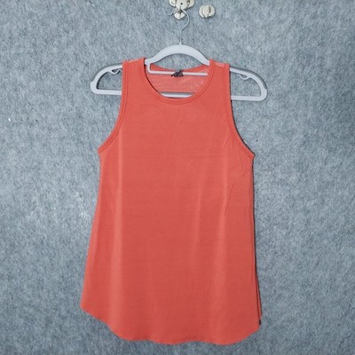 Shebird Freedom Tank Top 3 S Orange Built in Bra Modal Sleeveless Mesh Back